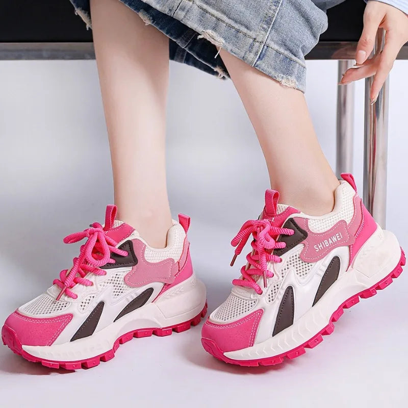 Women's Mesh Fabric Hollow Out Breathable Comfortable Sneakers Spring Zpaxo