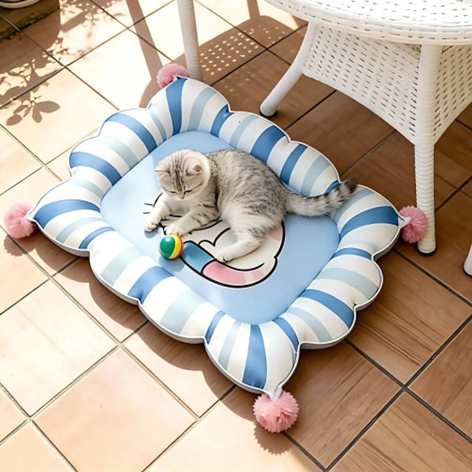 Cooling Mat Cats Cute Pattern Sleeping Cushion Cat Pad Home Entryway