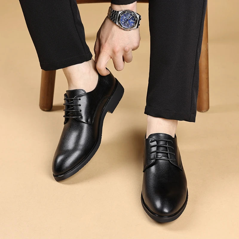 Elevator Dress Shoes Soft Sole Trendy Leather Business Formal British Zpaxo