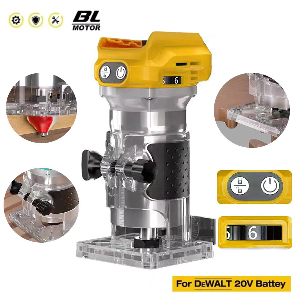 Brushless Electric Trimmer Woodworking Trimming Machine Wood Router