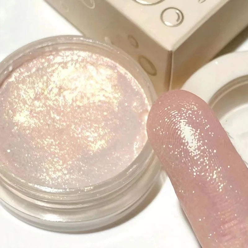 Pearlescent Glitter Eyeshadow Highlighter Palette Shimmer Diamond Brighten Contour Palette Lasting Sparkling Highlighter Makeup Zpaxo