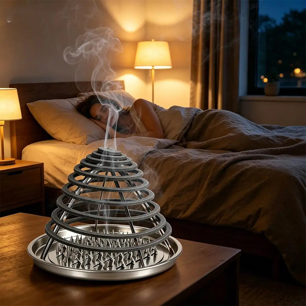 Mosquito Coil Holder with Ash Tray & Cover | Home & Camping Mosquito Coil Holder Zpaxo