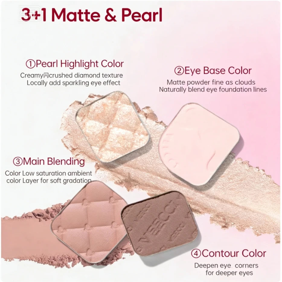 VEECCI Portable Eye Shadow Matte Pearl Finish Eyeshadow Palette Easy Zpaxo