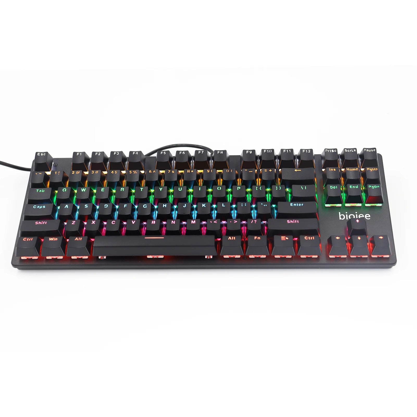 Wired 87-Key Mechanical Gaming Keyboard Rainbow Backlit Keyboard For Windows PC Laptop for Game and Office Zpaxo