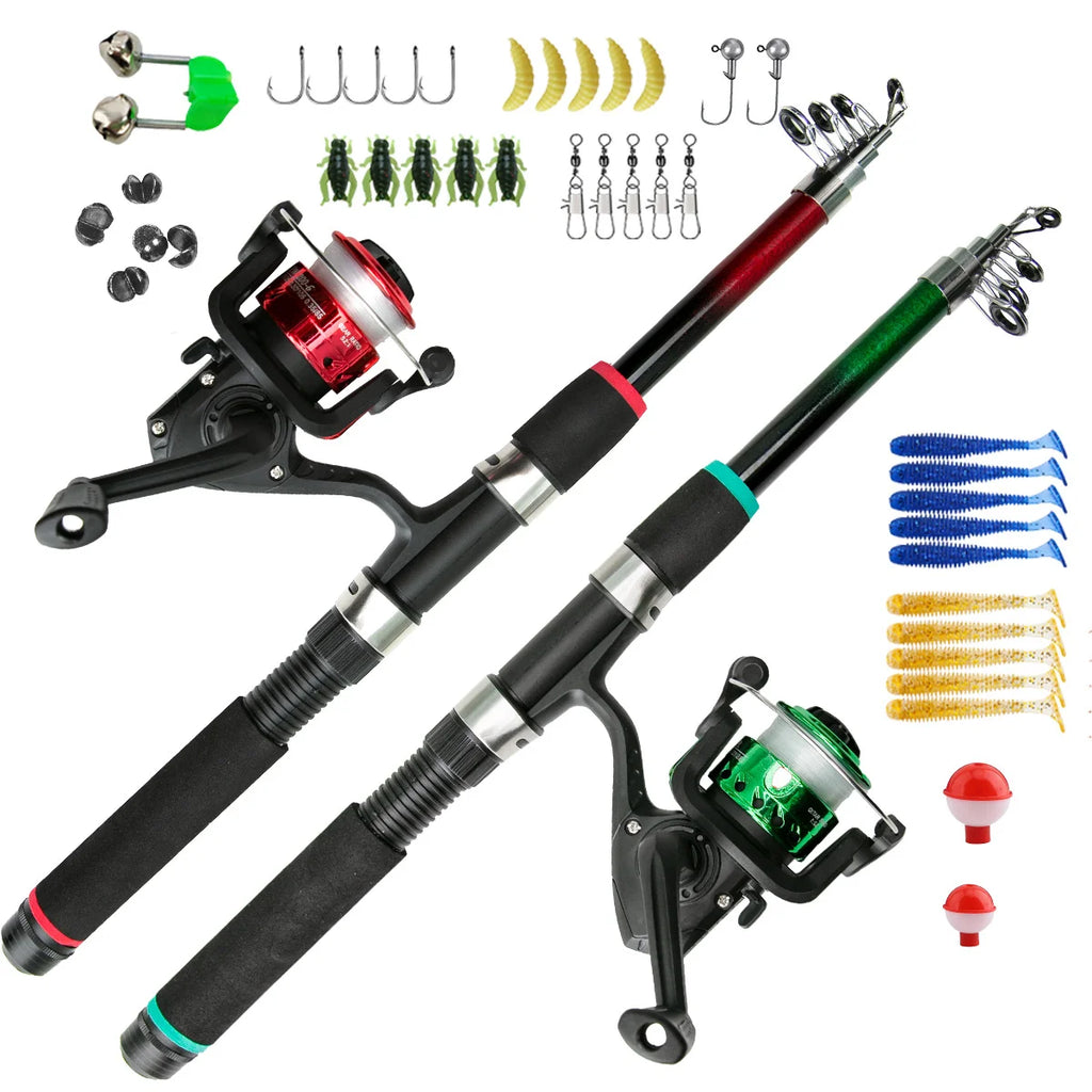 Telescopic Carbon Lure Rod Full Set – Baitcasting Fishing Kit