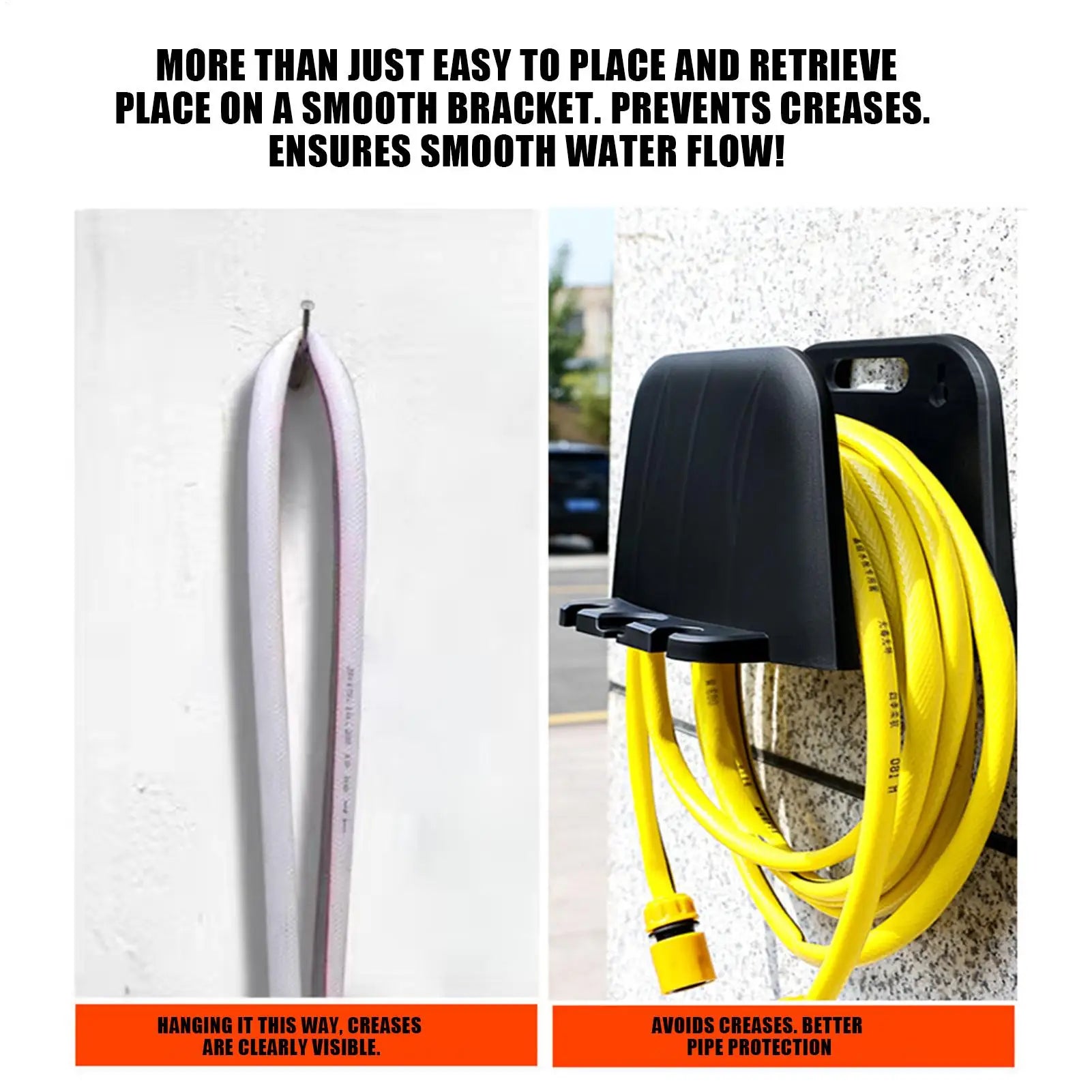 Garden Hose Holder Wall Mounted Space Saving Rack Water Hose Holders for Outside for Yard Farm Patio Beach Lawn Window Car Zpaxo