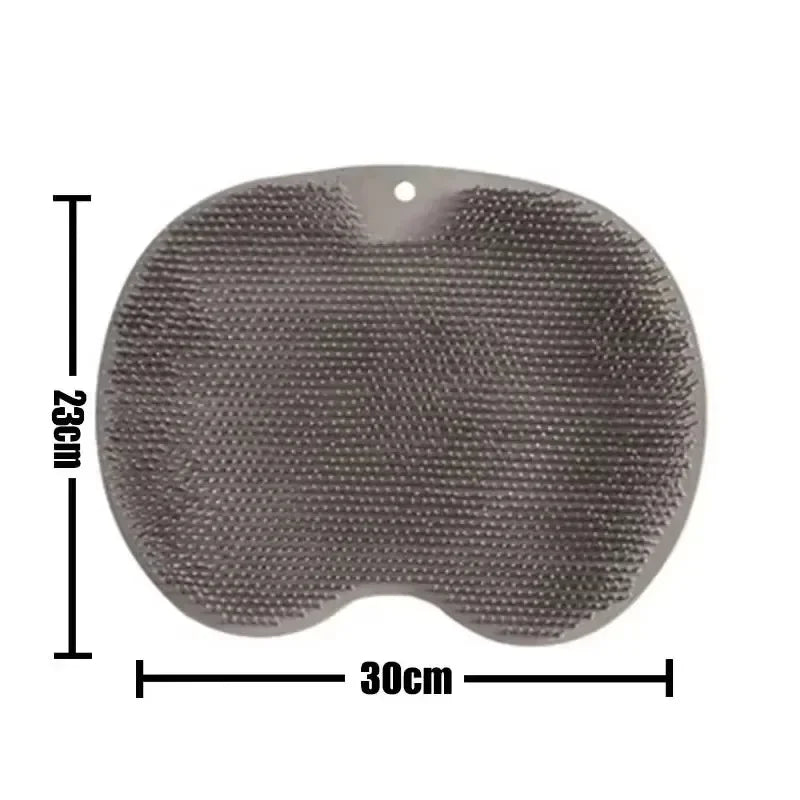 Body Shower Foot Scrubber Brush Wash The Body Cleanser Silicone Sponge Bath Massage Mat Back Brush Wall Mounted with Suction Cup Zpaxo grey pad