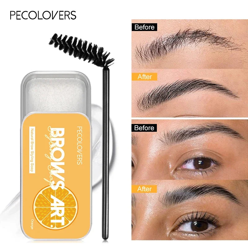 1Pcs Natural Transparent Pomade Eyebrow Styling Soap Brows Gel Wax Fixer With Brush Make-up for Women Eyebrow Cosmetics Zpaxo