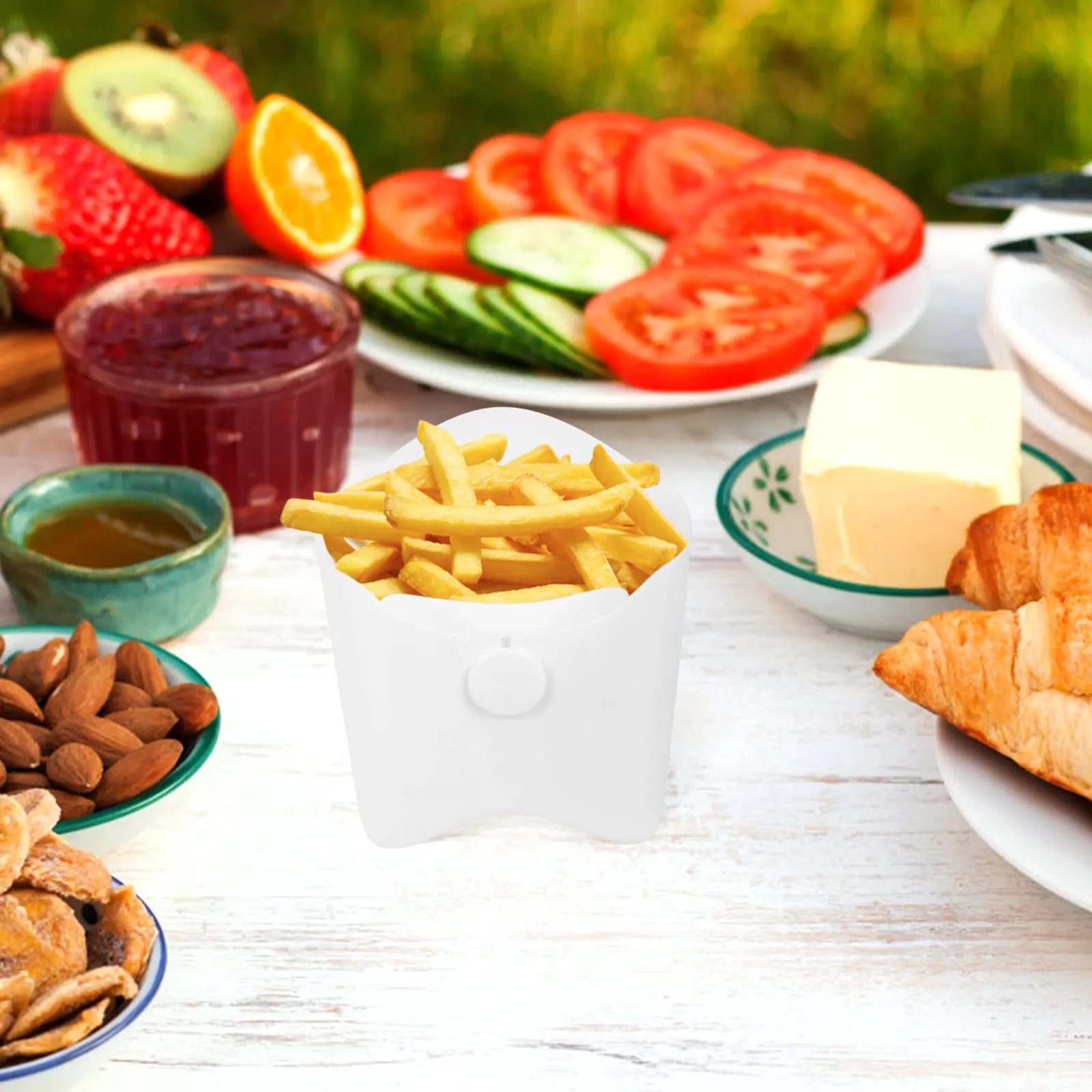 Reusable Snack Storage Box Multipurpose White Plastic Lightweight