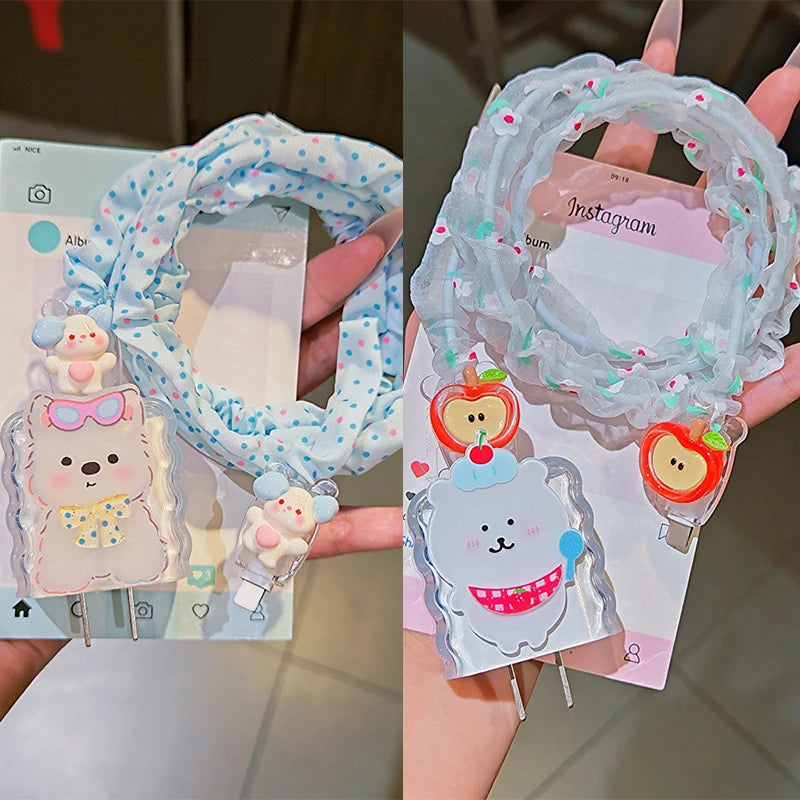 Cute Animal Puppy Charger Cable Protector IPhone 15 14 13 12 18W 20W