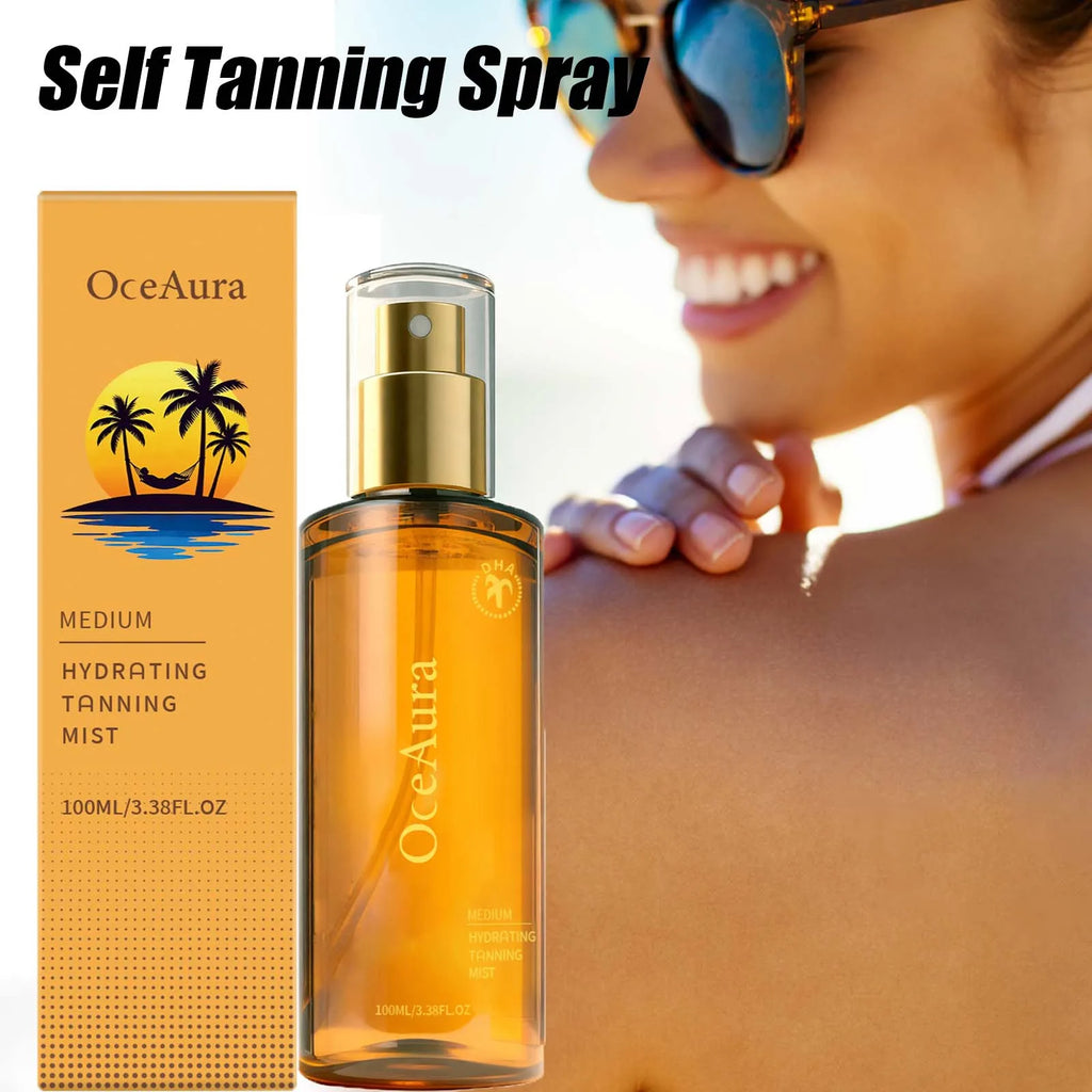 OceAura Self Tanning Spray – Natural Sunless Tanner Face & Body Self Tanning Spray Zpaxo