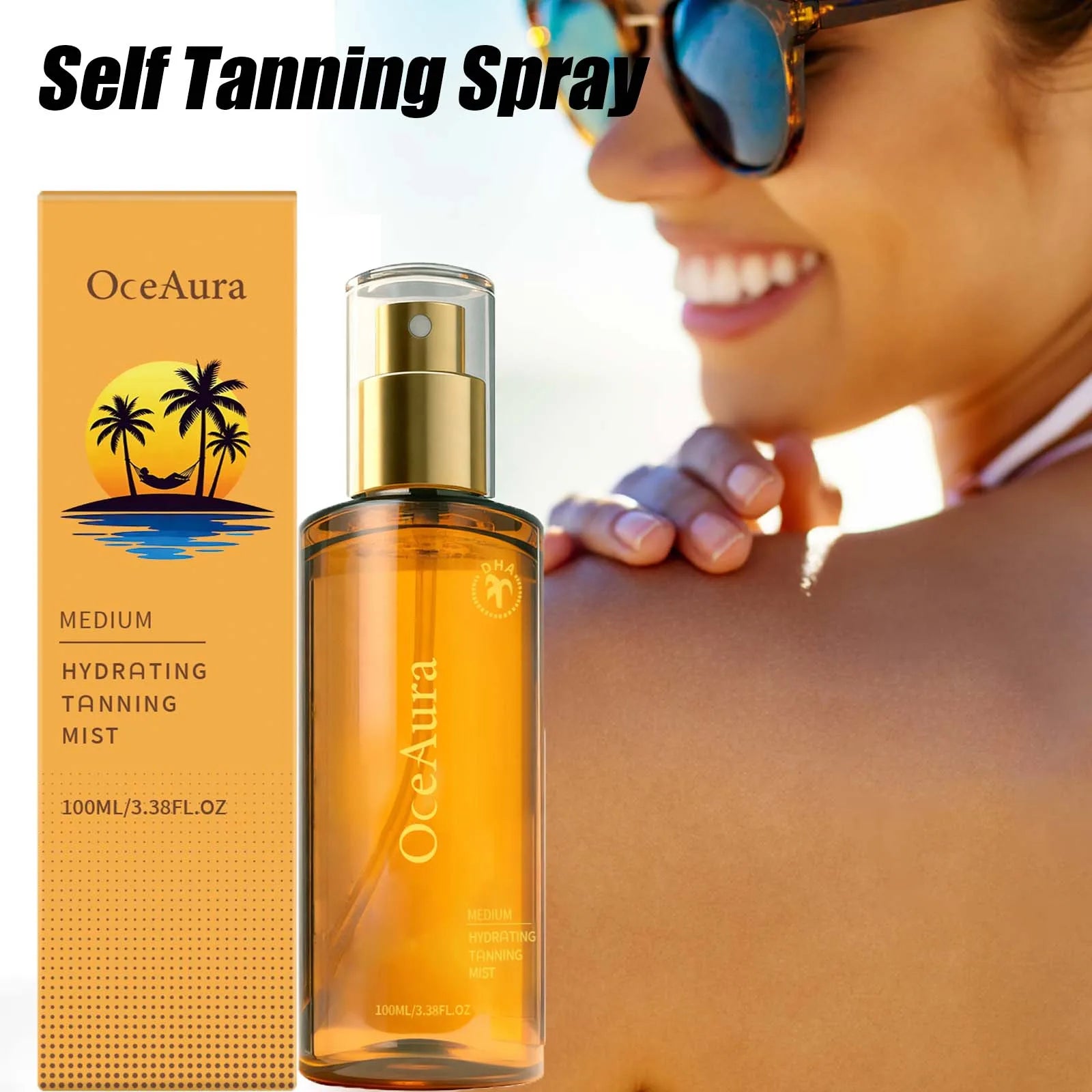 OceAura Self Tanning Spray – Natural Sunless Tanner Face & Body Self Tanning Spray Zpaxo