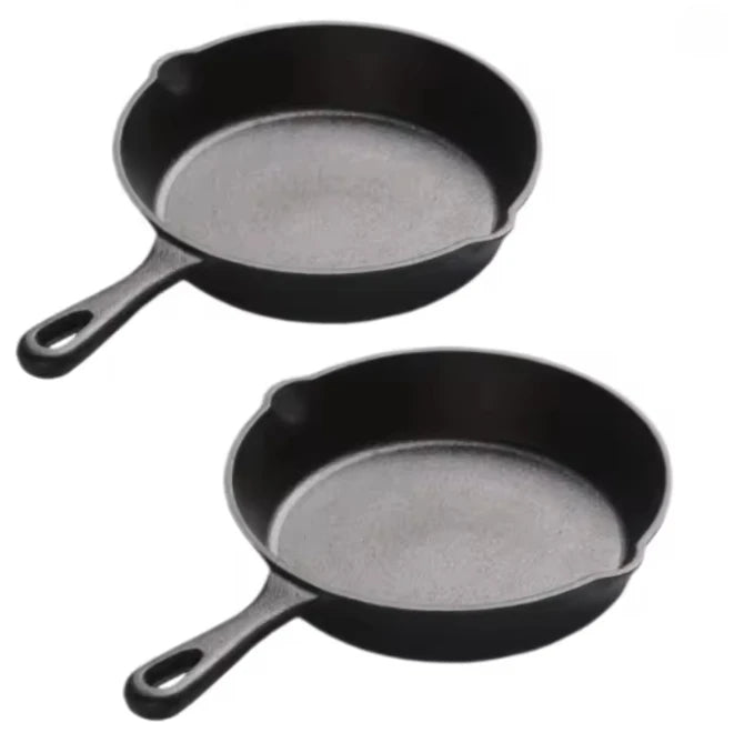 Cast Iron Skillet Frying Pan Pre-seasoned Black Non-stick Mini Zpaxo 2pcs