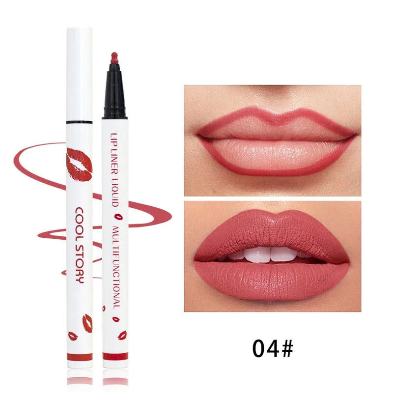 Liquid Lipliner Pencil Long Lasting Lips Cosmetic Tool Matte Soft Lip Zpaxo 04