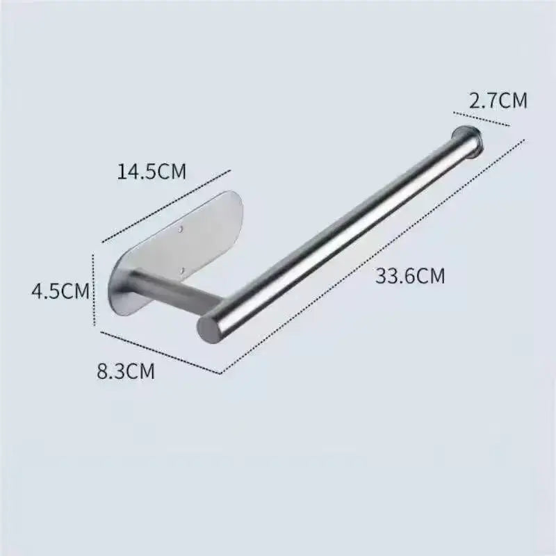 Stainless Steel Silver / Black Paper Towel Wipe Hanging Rack Can Store Cling Film Wipes Roll Paper Rack For The Kitchen Bathroom Zpaxo silver