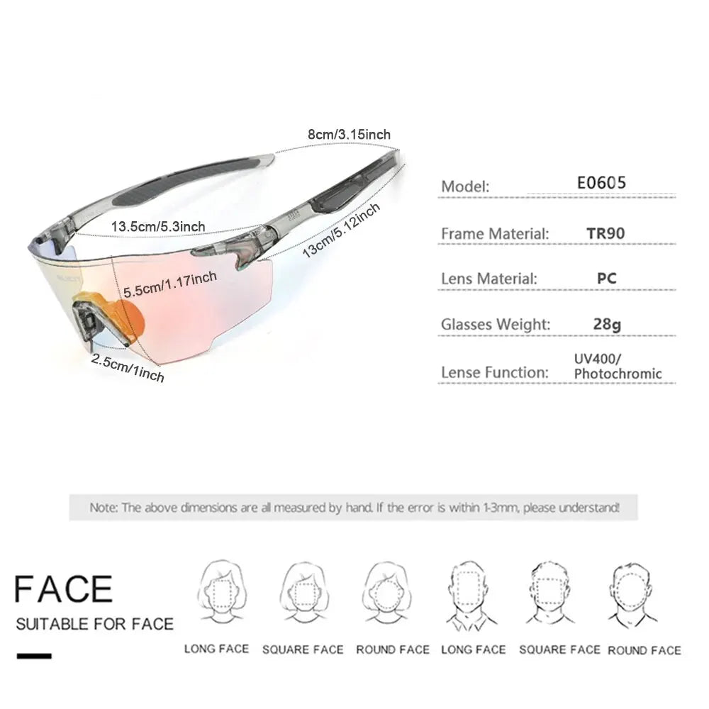New Photochromic Polarized Cycling Glasses Men Women Bike Glasses UV400 Protection Eyewear Sunglasses MTB Road Bicycle Goggles Zpaxo