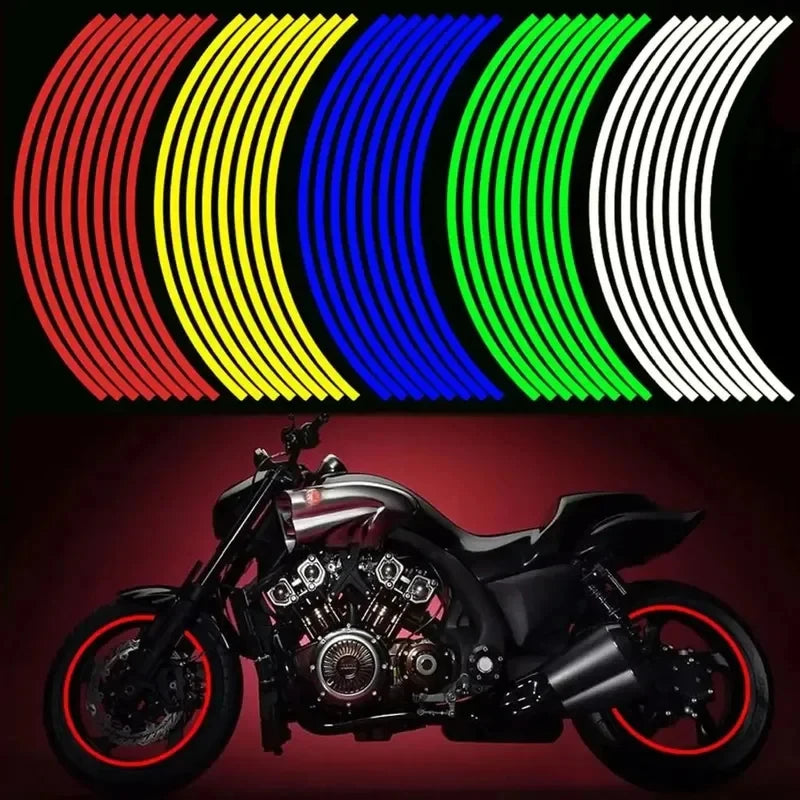 Reflective Motorcycle & Car Rim Tape Strips – Wheel Decals