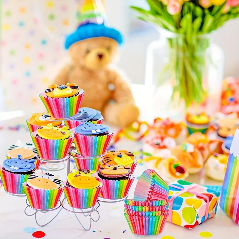 200-Pack Rainbow Cupcake Liners – Greaseproof Muffin Cups Cupcake Liners Zpaxo