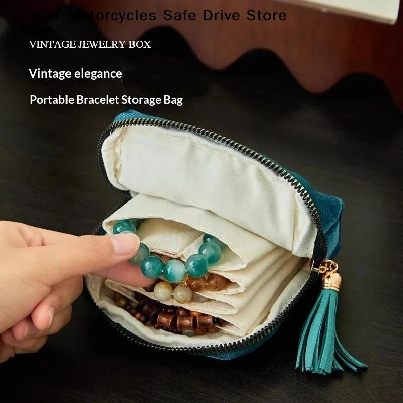 5-Layer Jewelry Storage Bag Velvet Pouch Bags Watch Bracelet Rings