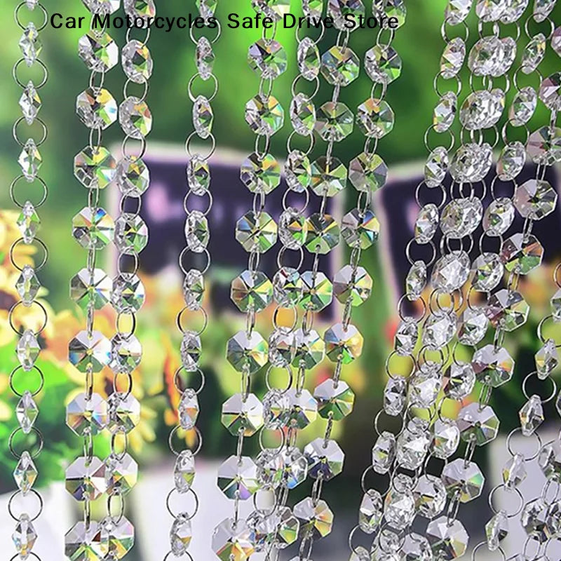12- Clear Crystal Octagonal Loose Beads 2 Holes Chandelier Lamp Parts Zpaxo