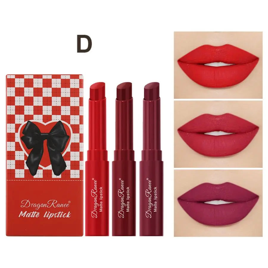 Matte Lipstick with Rich Colors, Moisturizing Lip Gloss, Easy-To-Apply Lip Glaze, Rotating Lipstick Pen, Three-Pack Lipstick Pens, Valentine's Day Gift Zpaxo D Dr84D