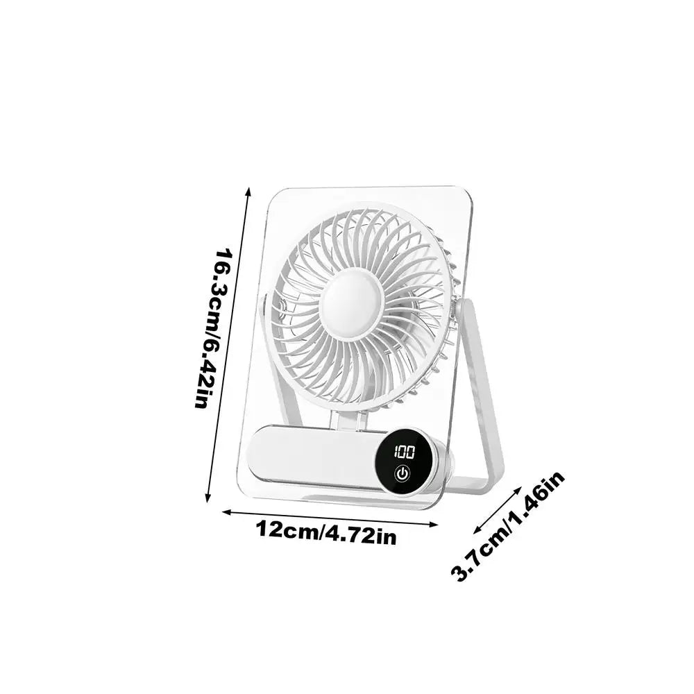 Ultra Quiet Desktop Fan Desk 100 Speed Rechargeable USB Wall Zpaxo White