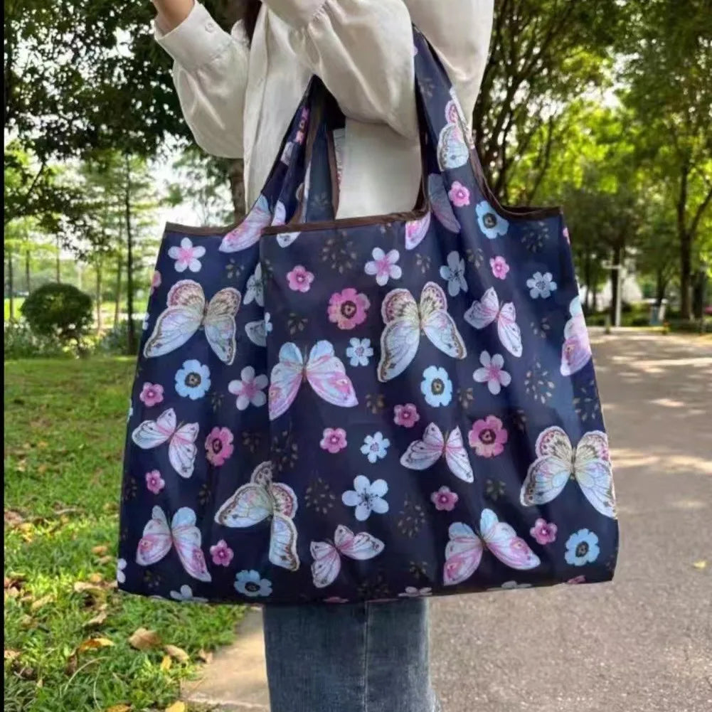 Foldable Butterfly Flower Reusable Tote Bag – Eco Shopping Bag Reusable Tote Bag Zpaxo