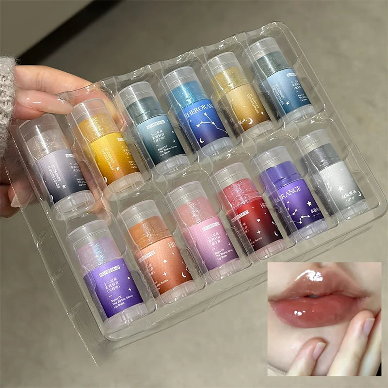 Constellation Series Lip Balm Lasting Nourishment and Moisture Lips Base Makeup Lip Gloss Fade Lips Lines Daily Care Lipstick Zpaxo