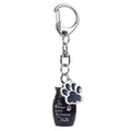 Paw Print Pet Urns Keychain Stainless Steel Dog Cat Ashes Keepsake Zpaxo Black