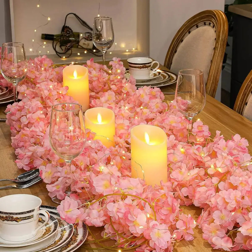 Fairy Lights 2M 20LEDs Cherry Blossom Artificial Flower Garland Zpaxo