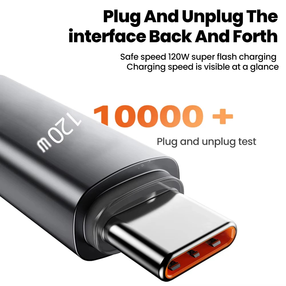120W Retractable USB-C Fast Charging Cable – 1m & 2m USB-C Charging Cable Zpaxo