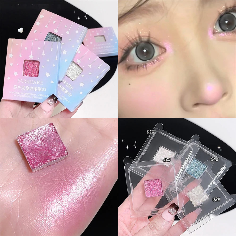 Monochrome Waterproof Discoloration Eyeshadow Palette Highlighter Zpaxo