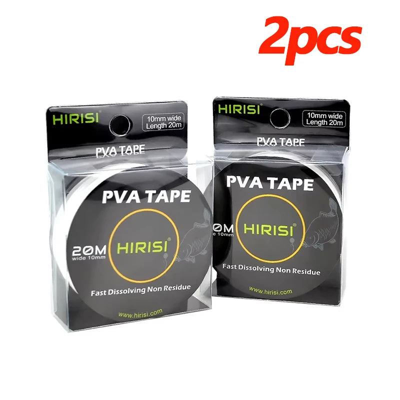 Carp Fishing PVA Tape 10mm x 20m – Water-Soluble Boilie String Fishing PVA Tape Zpaxo PVA-20Mx2