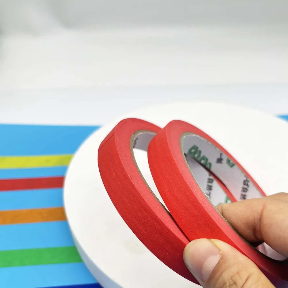 20M Colored Masking Tape Painting Painters Tape for Artist Decorators Indoor Decorating Crafts Spraying Adhesive Paint Tape Zpaxo red 2pcs
