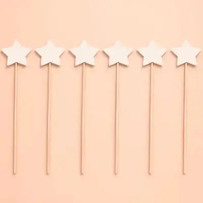 6Pcs Fairy Wands DIY Craft Sticks Blank Painting Kids Creative Activities Fairy Party Decoration Fun Gifts Wands for Girls