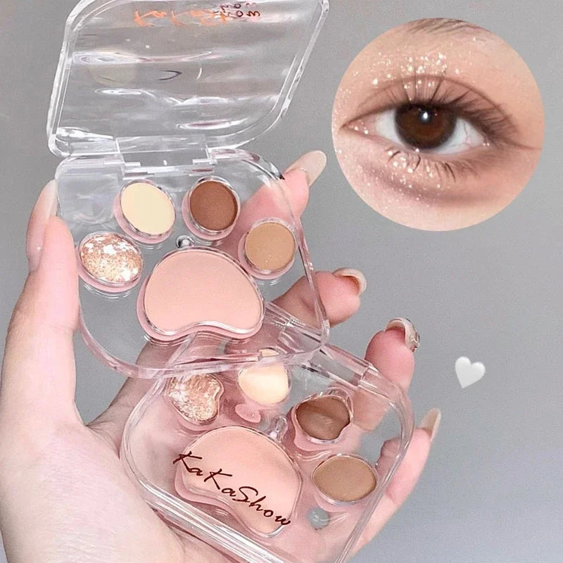 Cute Natural Eye Shadow Palette Glitter Eyeshadow Blusher Long Zpaxo