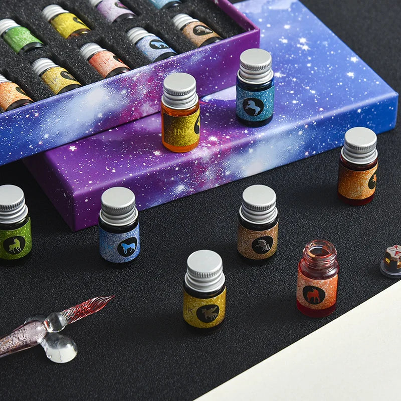 Starry Sky Crystal Glass Dip Pen Set – Calligraphy Gift
