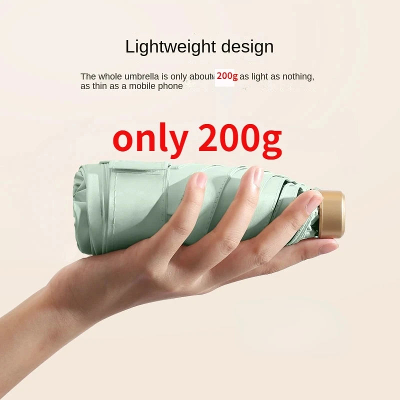 Mini 55 Off Sun Umbrella Small Pocket Rain Vinyl Folding UV