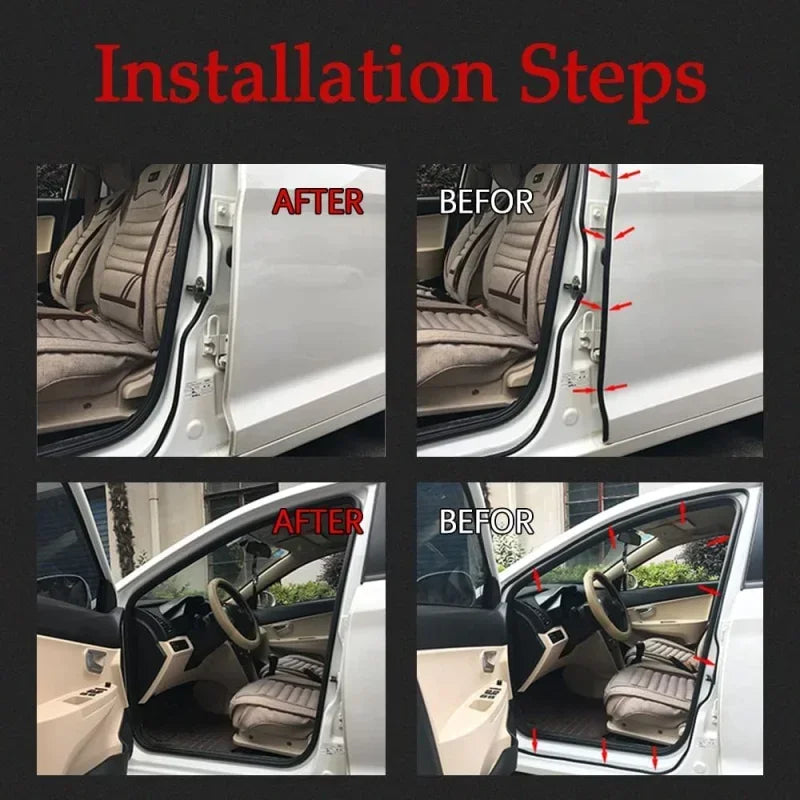 Car Soundproof Rubber Door Seal Sticker Self-adhesive Weather Strip