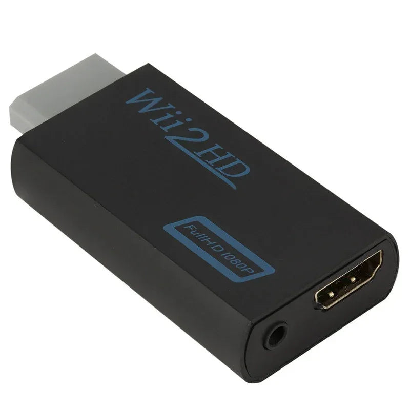 for Wii To HDMI-compatible Adapter Converter 3.5mm Audio For PC HDTV Monitor 1080P 720P Wii2 To HDMI WII2HDMI Converter Adapter Zpaxo Black <=0.5m