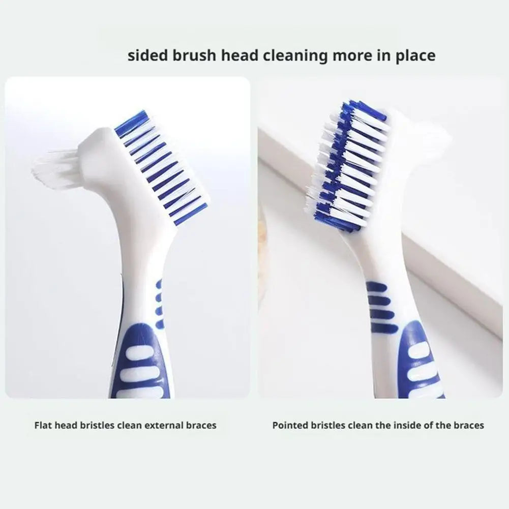 Dual-Head Denture Toothbrush – Portable Braces Oral Cleaner Denture Toothbrush Zpaxo