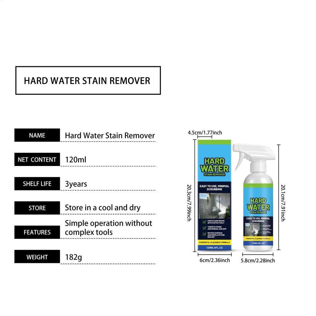 Bathroom Water Stain Remover No Scrub Cleaner Scale Glass Spray