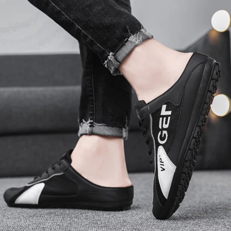 Breathable Mesh Backless Slip Mule Sneakers Fashion Versatile Casual Zpaxo