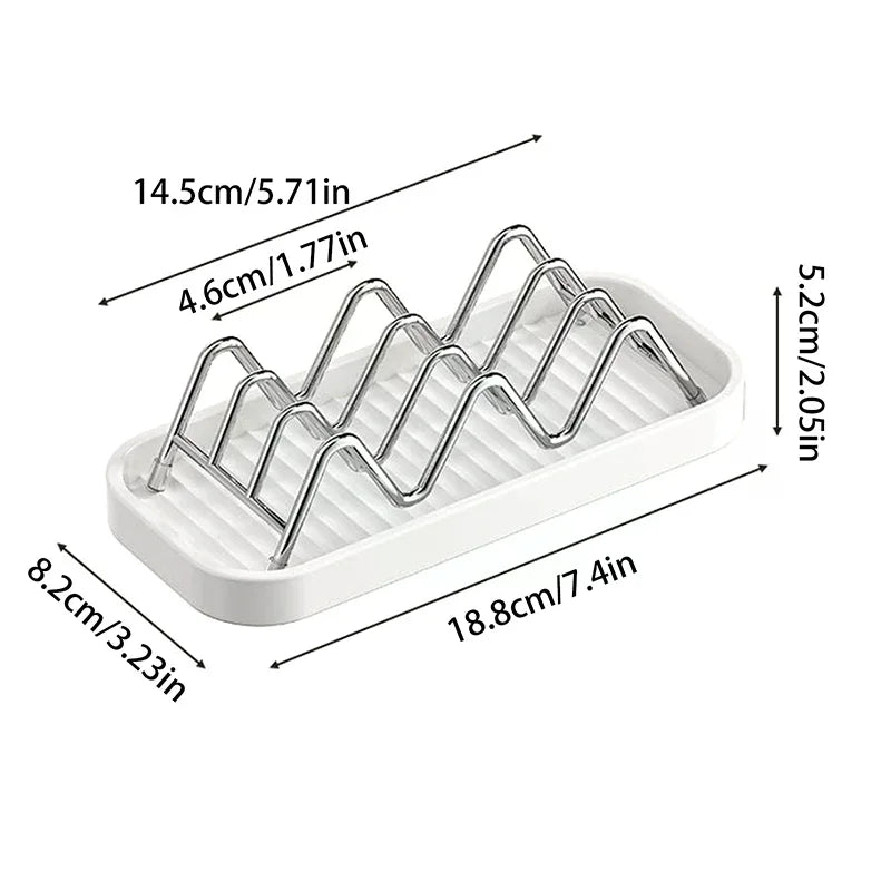 Stainless Steel W-shaped Soap Holder Space Saving Non-slip Storage Zpaxo