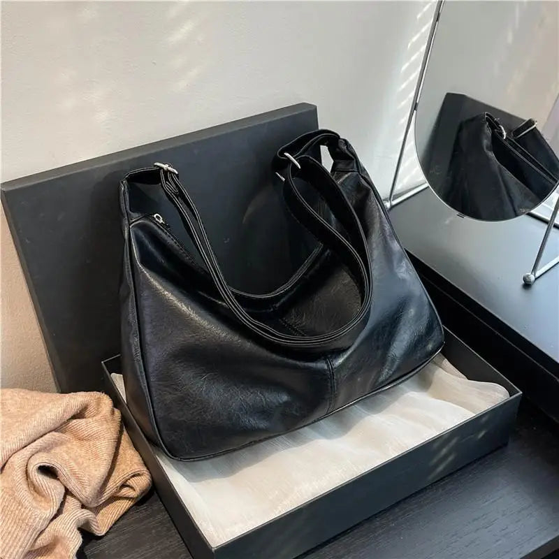 Retro PU Leather Tote Women Versatile Large Underarm Shoulder Bag Zpaxo A2 without pendant