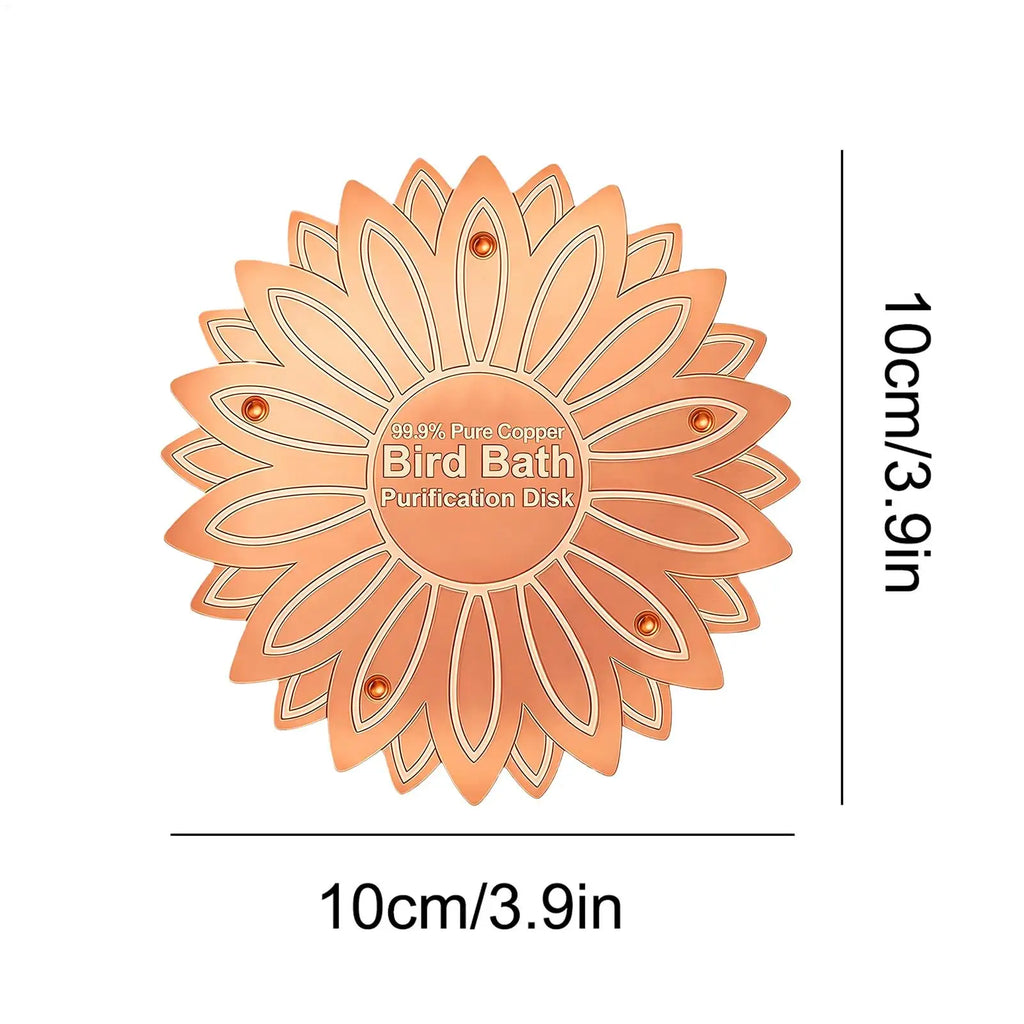 Bird Bath Copper Purification Panel Flower Shape Physical Safe Water