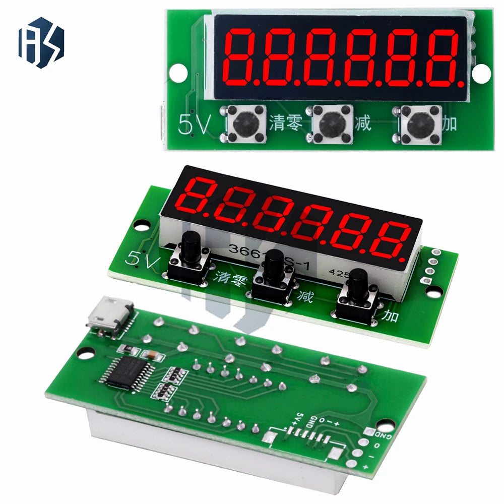 0-999999 Digital Counter Module 5V 6-Digit Red Addition Subtraction Zpaxo