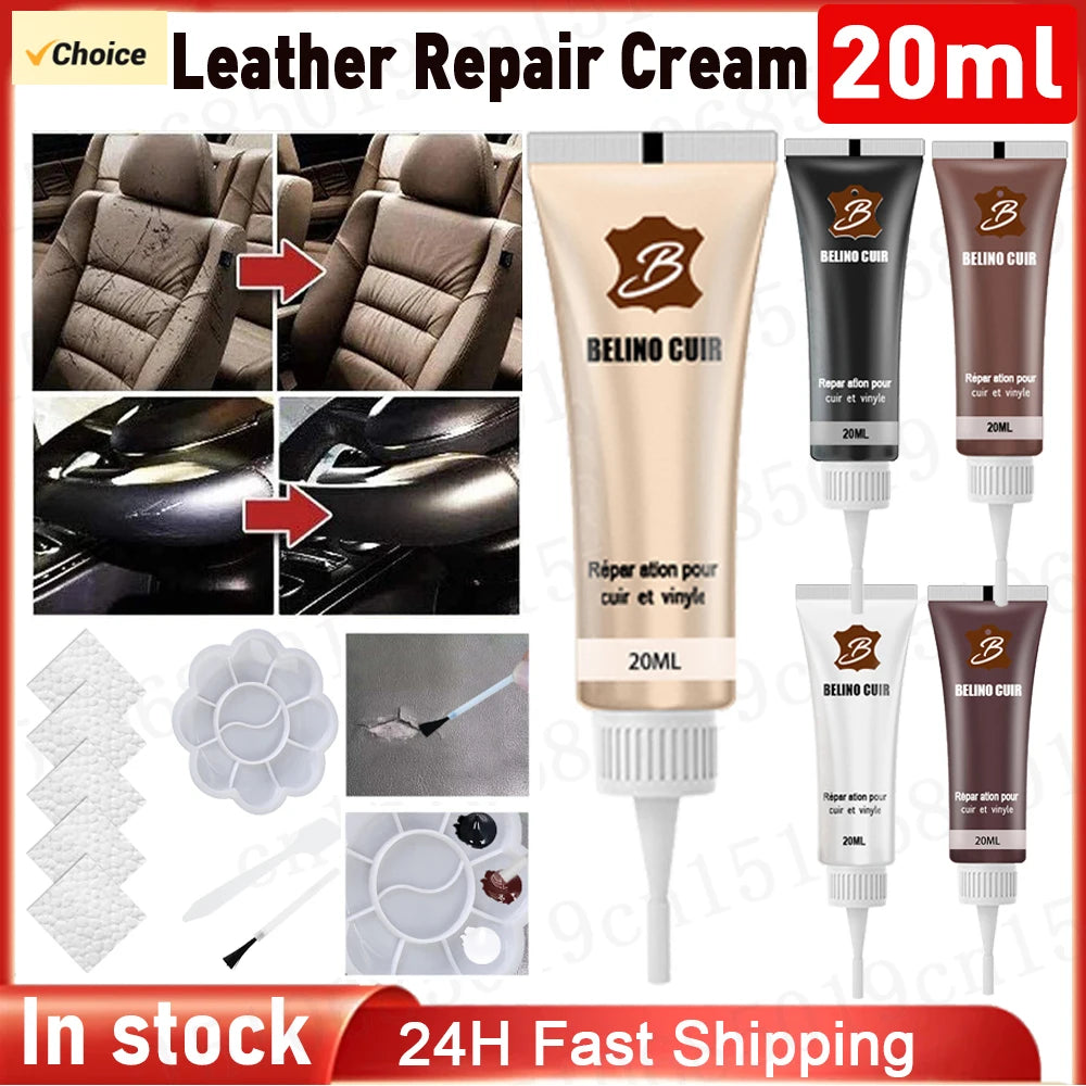 Car Auto Leather Filler Repair Cream Seats Sofa Scratch Restoration Zpaxo