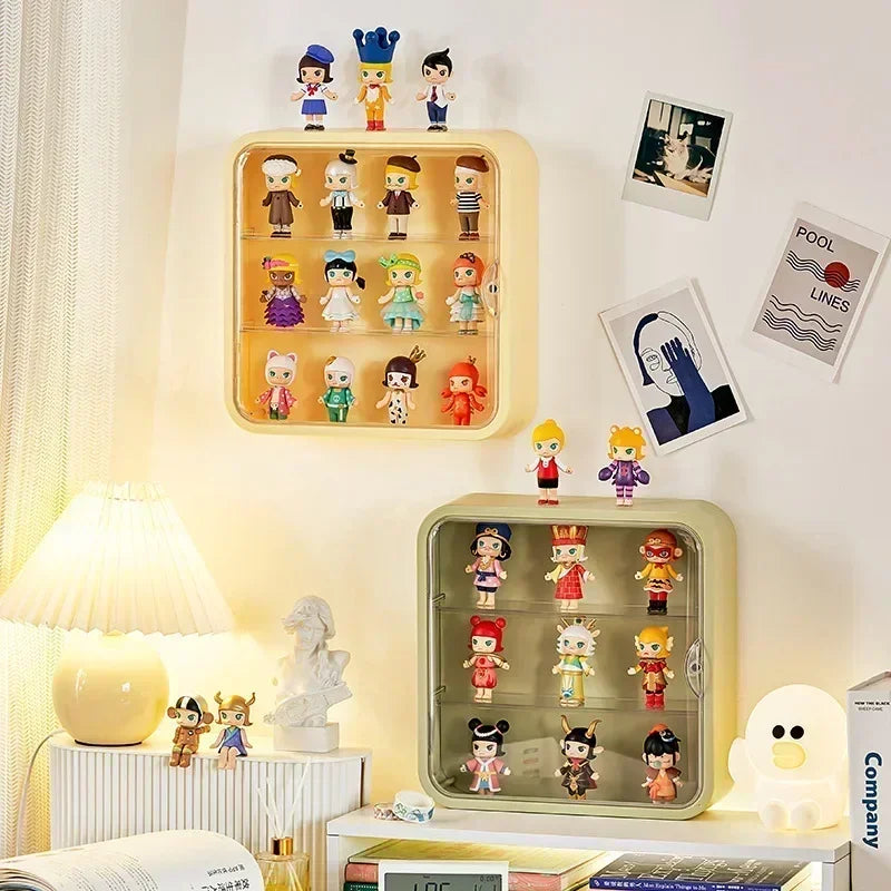 Dust Display Proof Doll Toy Storage Box Wall Mounted Showcase Clear