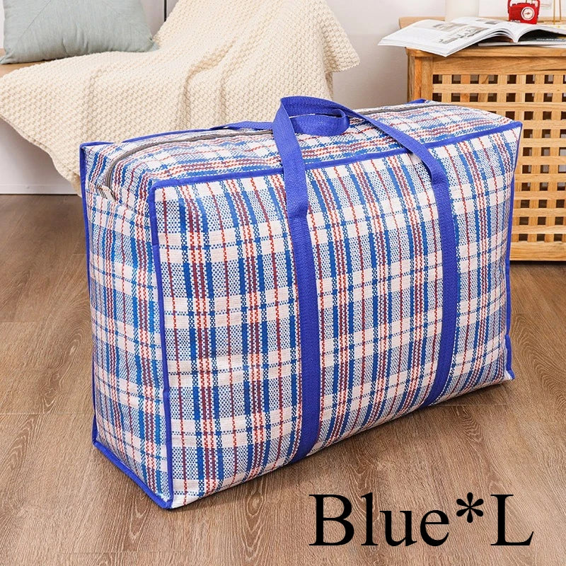 1 Heavy Duty Storage Bags Zipper Waterproof Foldable Moving Clothes Zpaxo Blue1-L 1